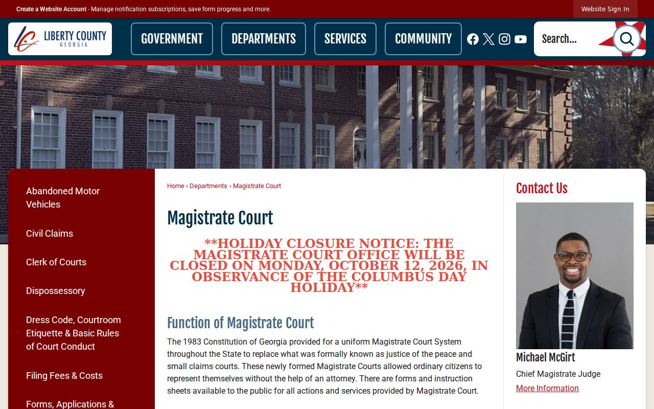 Liberty County Magistrate warrant lookup route