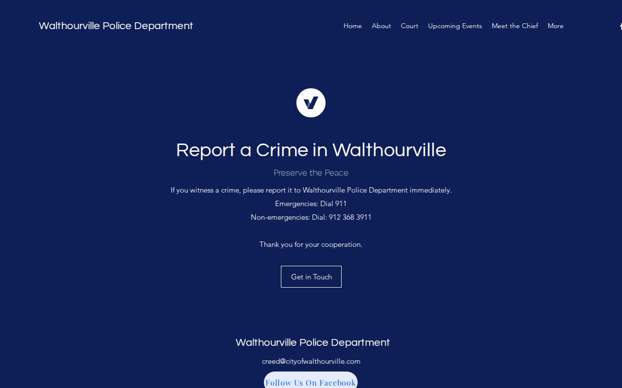 Official Walthourville Police contact and records route