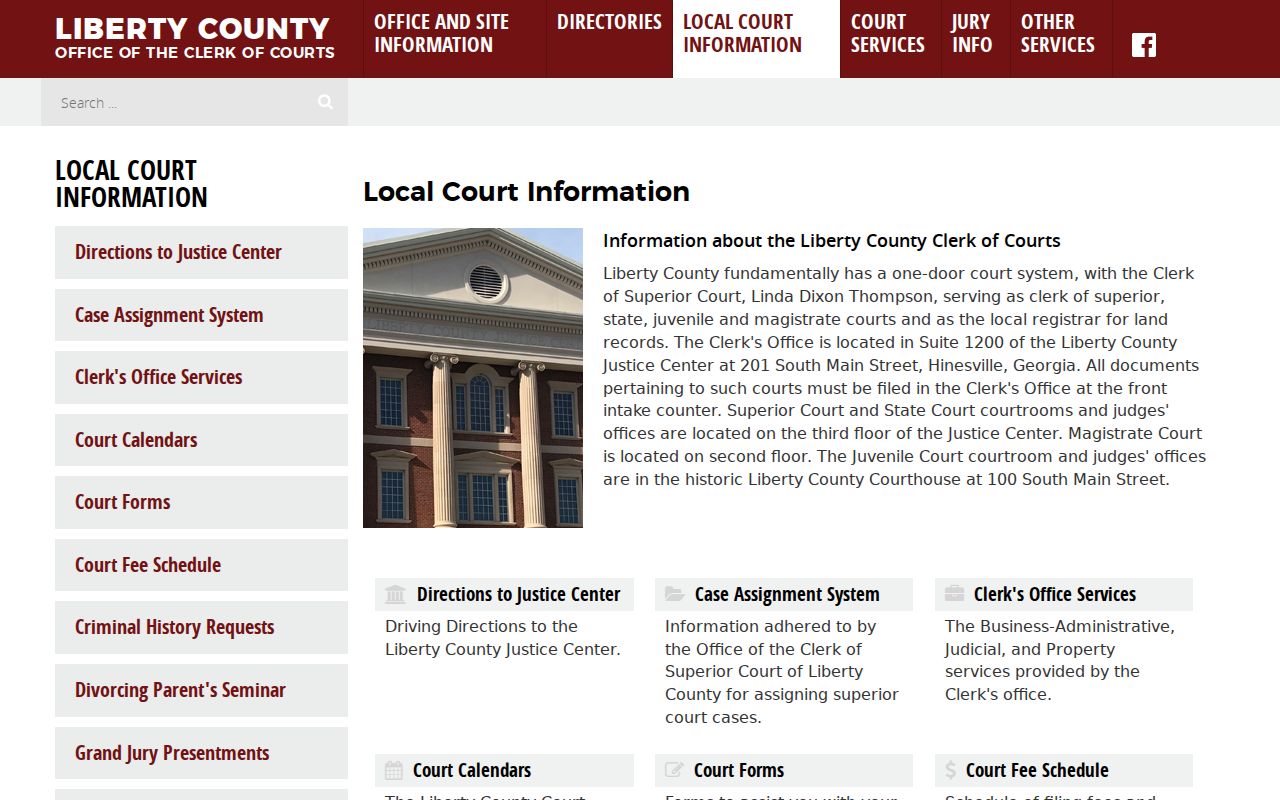 Liberty County Justice Center for county court and Sheriff warrant routing